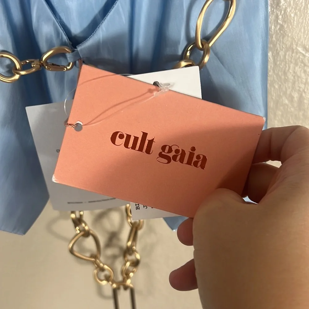 (SOLD) Cult Gaia Joey Chain Top Icy Blue - Picture 7 of 13